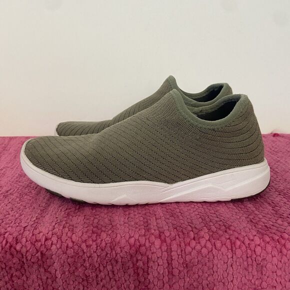 Vessi Cityscape Waterproof Slip On Knit Sneakers Olive Green Size 7 - Picture 4 of 11